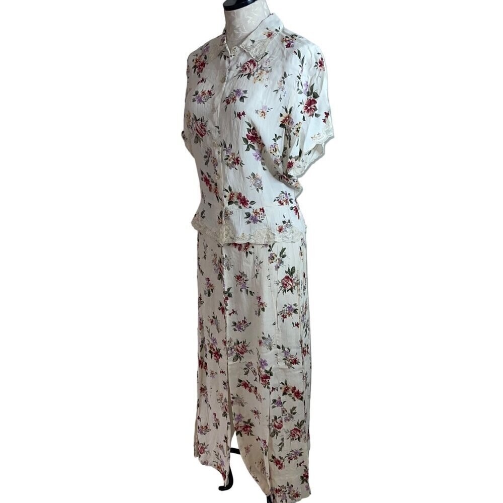 Rene Derhy Vintage  Skirt Top Set
